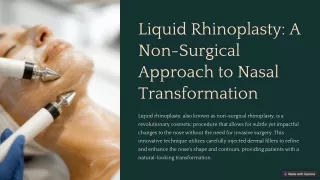 Liquid Rhinoplasty in Orange County: A Non-Surgical Nose Enhancement Solution