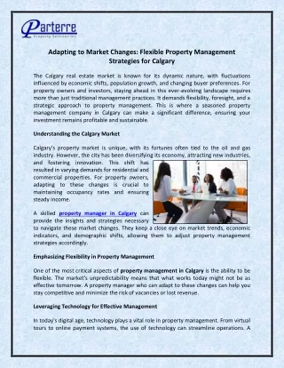 Adapting to Market Changes Flexible Property Management Strategies for Calgary