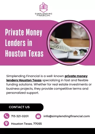 Private Money Lenders Houston Texas