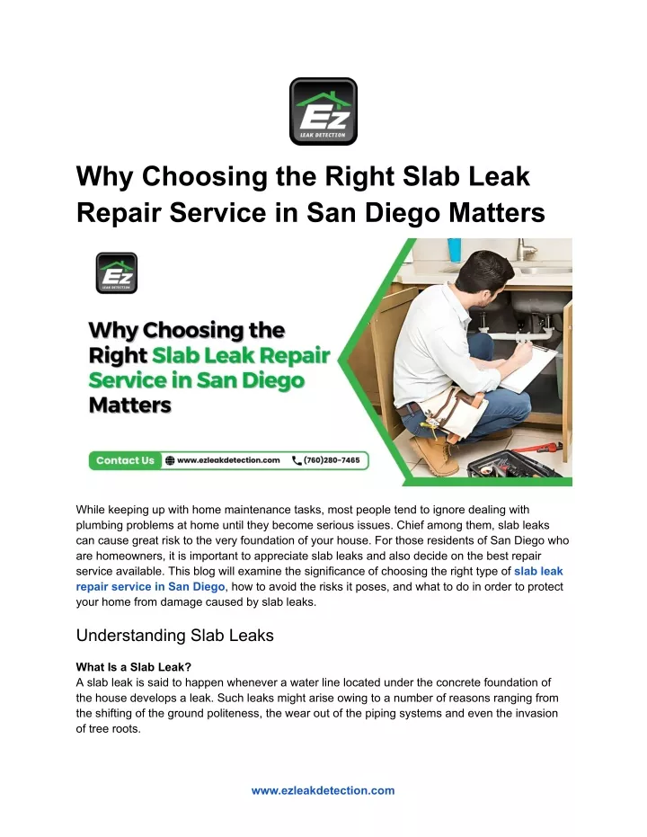 why choosing the right slab leak repair service