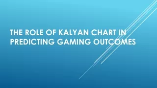 The Role of Kalyan Chart in Predicting Gaming Outcomes