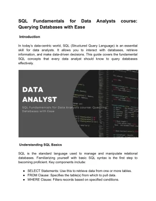 SQL Fundamentals for Data Analysts course_ Querying Databases with Ease
