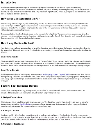 “How Long Do Results Last? Expert Answers from a Top Clinic in Corpus Christi”