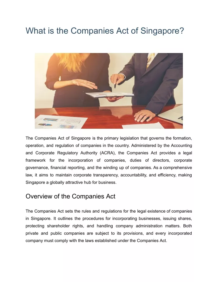 what is the companies act of singapore