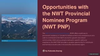 opportunities with the nwt provincial nominee