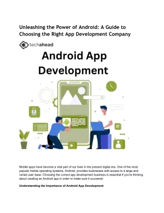 unleashing the power of android a guide