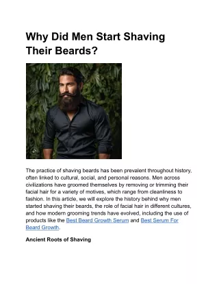 why did men start shaving their beards