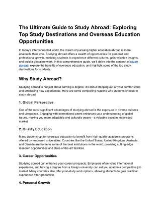 The Ultimate Guide to Study Abroad