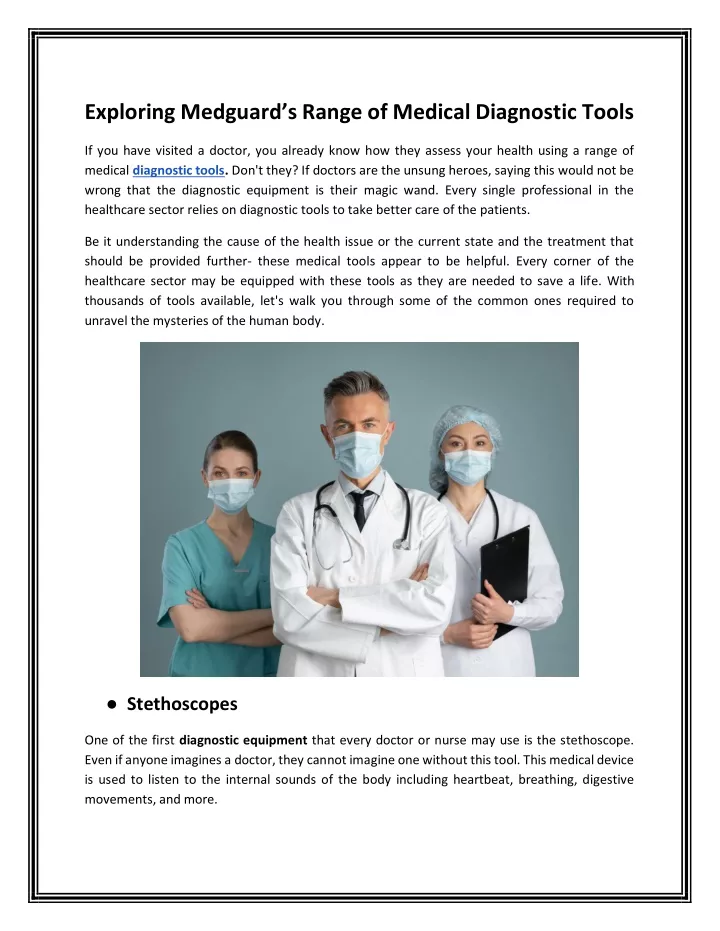 exploring medguard s range of medical diagnostic