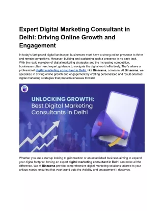 Expert Digital Marketing Consultant in Delhi_ Driving Online Growth and Engagement