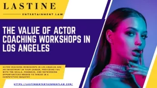 The Value of Actor Coaching Workshops in Los Angeles