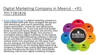 Digital Marketing Company in Meerut -  91-7017281826