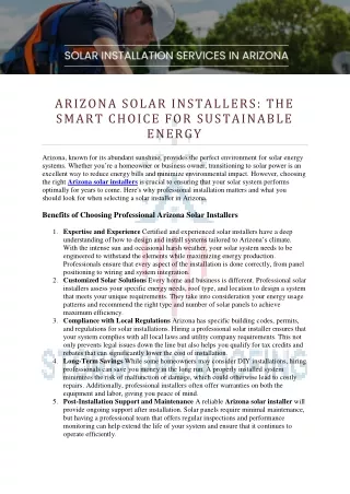 Arizona Solar Installers