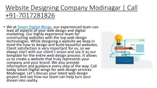 Website Designing Company Modinagar
