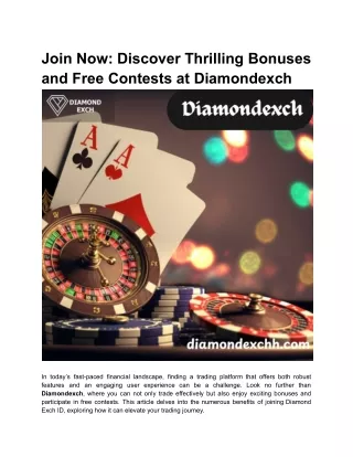 Join Now_ Discover Thrilling Bonuses and Free Contests at Diamondexch