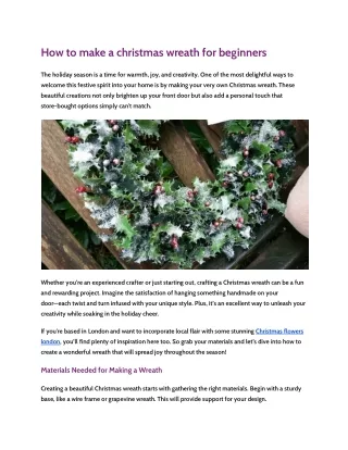 How to make a christmas wreath for beginners