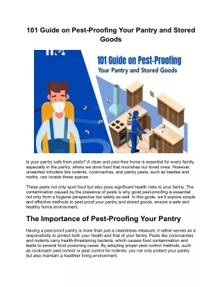 101 Guide on Pest-Proofing Your Pantry and Stored Goods