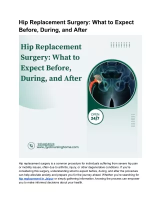 Hip Replacement Surgery_ What to Expect Before, During, and After