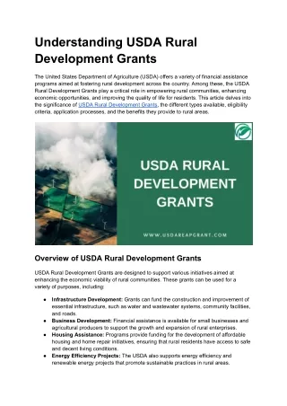 USDA rural development grants