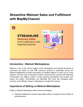 Streamline Walmart Sales and Fulfillment with MapMyChannel