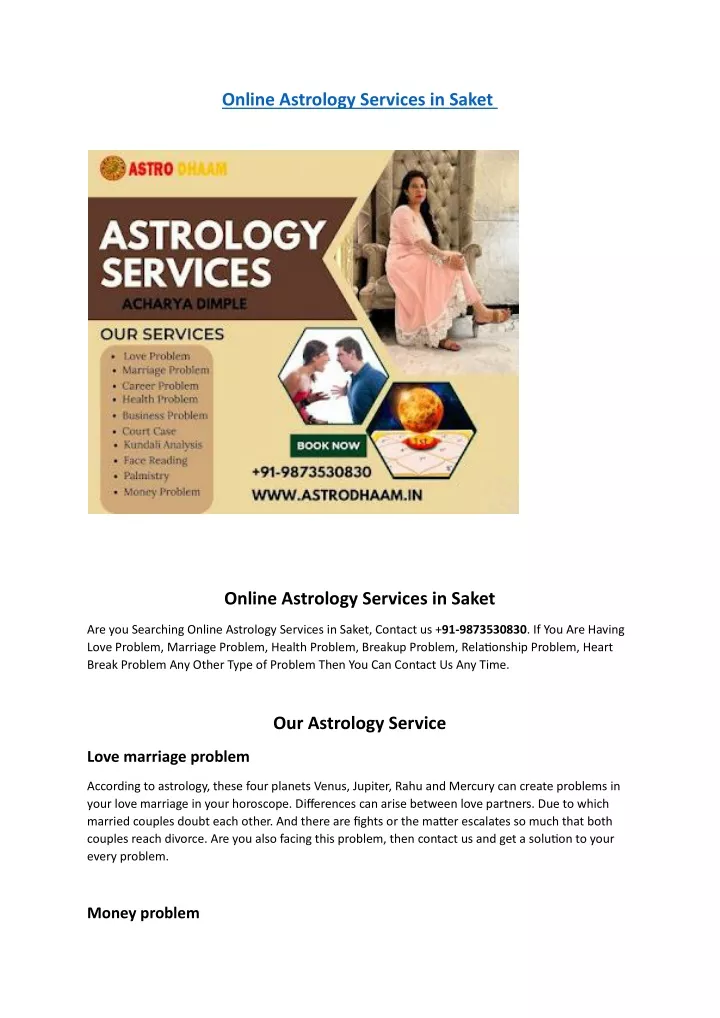 online astrology services in saket