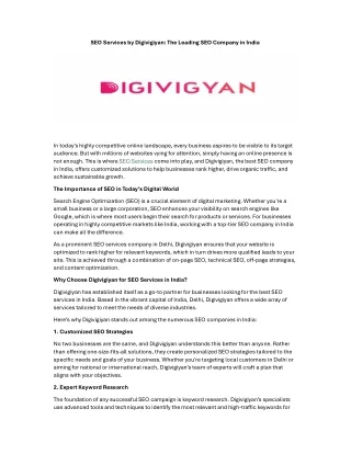 SEO Services by Digivigiyan