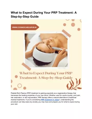 what to expect during your prp treatment a step