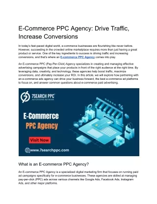 e commerce ppc agency drive traffic increase
