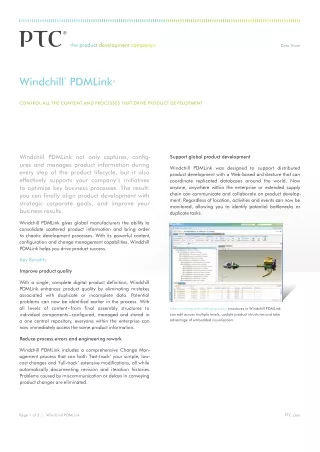 PTC Windchill PDMLink Data Sheet – Streamlining Product Data Management