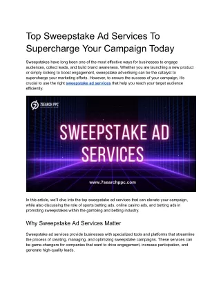 Top Sweepstake Ad Services To Supercharge Your Campaign Today