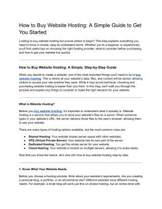 how to buy website hosting a simple guide