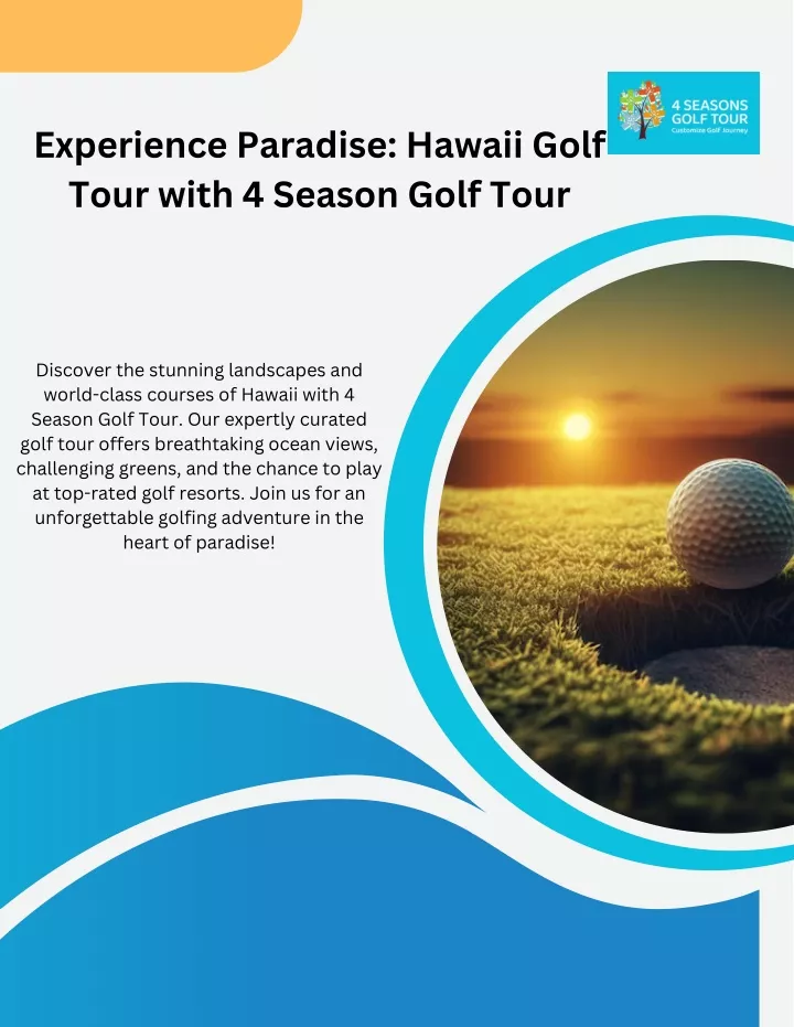 experience paradise hawaii golf tour with