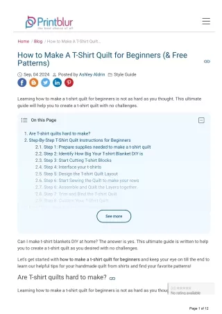 How to Make a T-Shirt Quilt for Beginners: Step-by-Step Guide