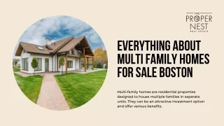 Everything About Multi Family Homes For Sale Boston