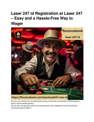 Laser 247 id Registration at Laser 247 – Easy and a Hassle-Free Way to Wager
