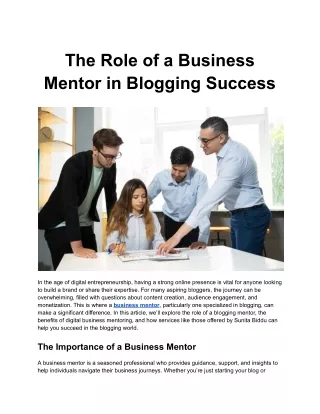 The Role of a Business Mentor in Blogging Success