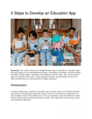 5 Steps to Develop an Education App