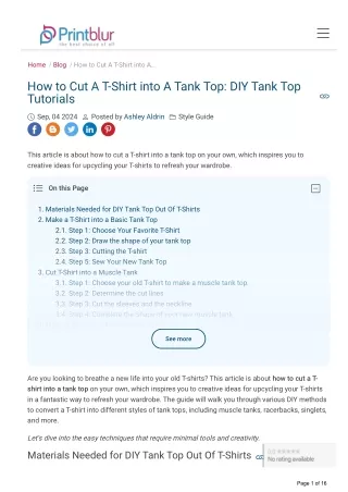 How to Cut a T-Shirt into a Tank Top: Simple Steps