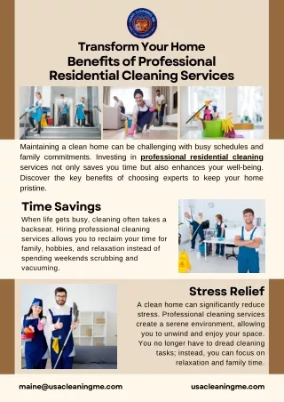 Transform Your Home Benefits of Professional Residential Cleaning Services