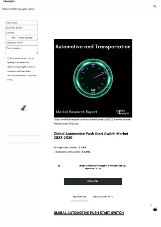 Global Automotive Push Start Switch Market 2023-2030