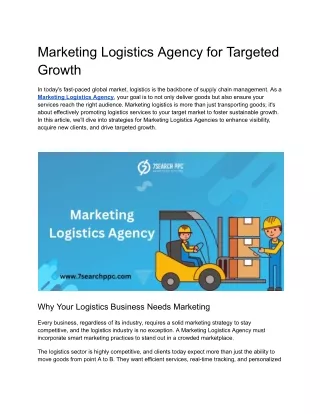 Marketing Logistics Agency for Targeted Growth