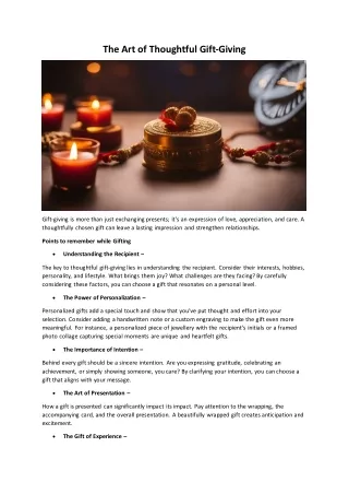 the art of thoughtful gift giving