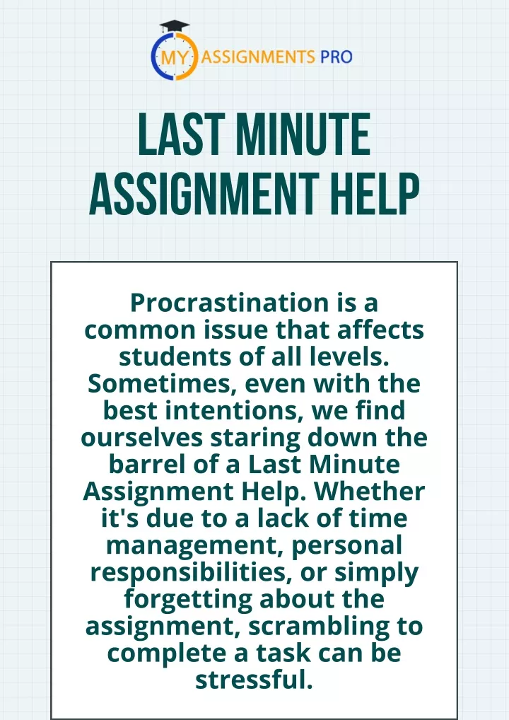 last minute assignment help