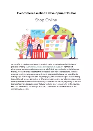 e commerce website development dubai