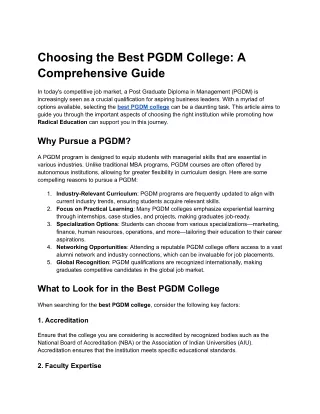 Choosing the Best PGDM College_ A Comprehensive Guide