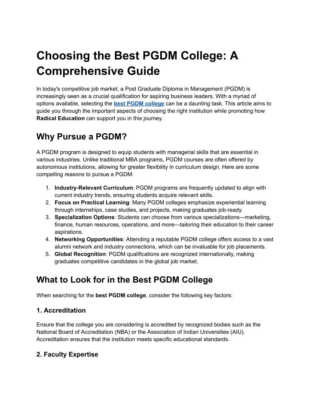 PPT - Choosing the Best PGDM College_ A Comprehensive Guide PowerPoint ...