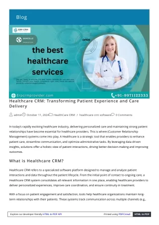 Healthcare CRM: Enhancing Patient Care and Streamlining Operations