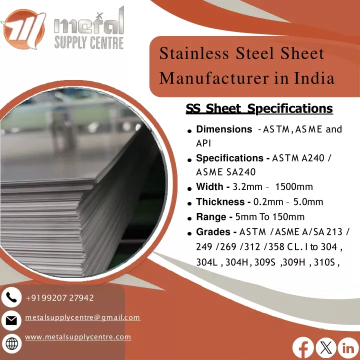 stainless steel sheet manufacturer in india