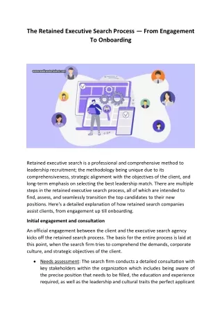 the retained executive search process from