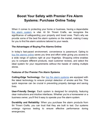 Boost Your Safety with Premier Fire Alarm Systems: Purchase